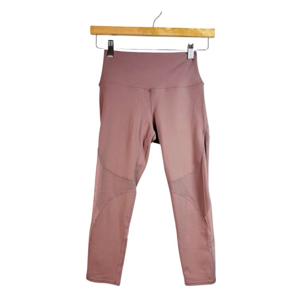 Alo Yoga Pink Leggings Cropped Mesh Athletic Size XS